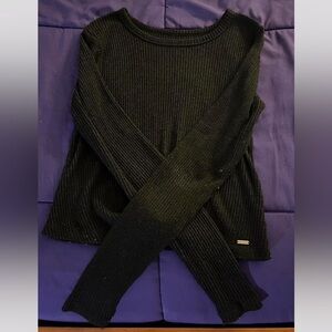 Hollister Black Ribbed Crew Neck Sweater